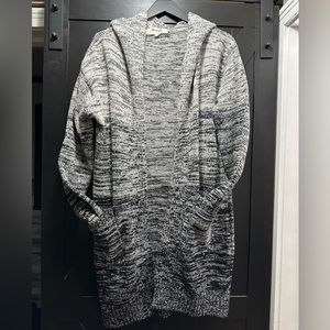 Black and white hoodie cardigan